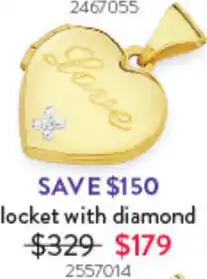 Goldmark Locket with diamond 2557014 offer