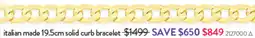 Goldmark Italian made solid curb bracelet 2127000 offer