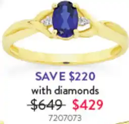 Goldmark Created Sapphire with diamonds 7207073 offer