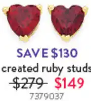 Goldmark Created ruby studs 7379037 offer