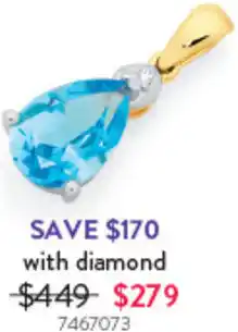 Goldmark Shades of Blue Topaz with diamond 7467073 offer