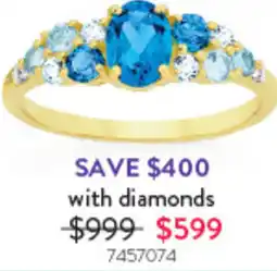 Goldmark Shades of Blue Topaz with diamonds 7457074 offer