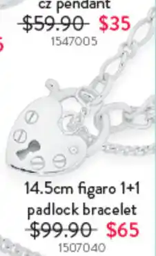 Goldmark Figaro 1+1 padlock bracelet offer