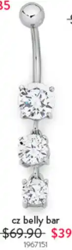 Goldmark Cz belly bar offer