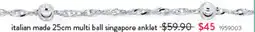 Goldmark Italian made multi ball singapore anklet offer