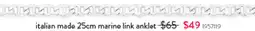 Goldmark Italian made marine link anklet offer