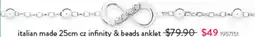 Goldmark Italian made cz infinity & beads anklet offer