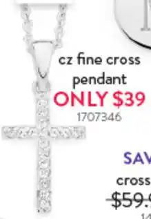 Goldmark Cz fine cross pendant offer