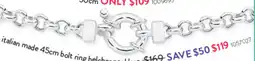 Goldmark Italian made bolt ring belcher necklace offer