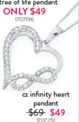Goldmark Cz infinity heart pendant offer