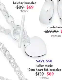 Goldmark Italian made heart fob bracelet offer