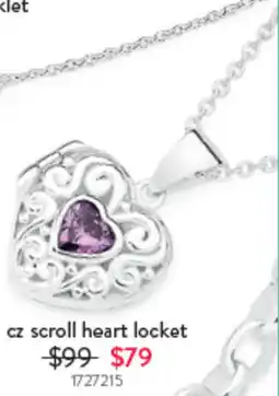 Goldmark Cz scroll heart locket offer