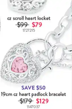 Goldmark Cz heart padlock bracelet offer