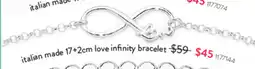 Goldmark Italian made love infinity bracelet offer