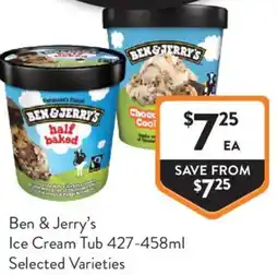 Foodworks Ben & Jerry's Ice Cream Tub offer