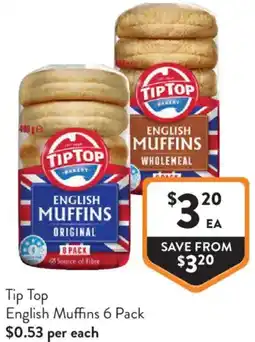 Foodworks Tip Top English Muffins offer
