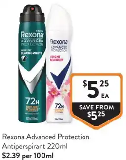 Foodworks Rexona Advanced Protection Antiperspirant offer