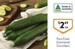 Foodworks Farm Fresh Continental Cucumbers offer