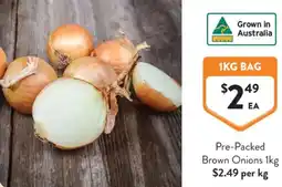 Foodworks Pre-Packed Brown Onions offer
