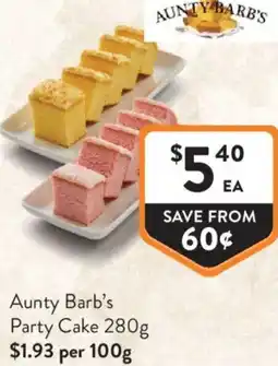 Foodworks Aunty Barb's Party Cake offer