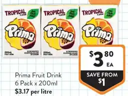 Foodworks Prima Fruit Drink offer