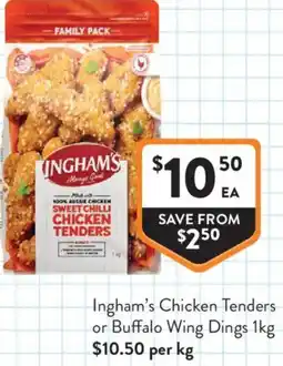 Foodworks Ingham's Chicken Tenders or Buffalo Wing Dings offer