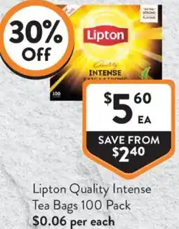 Foodworks Lipton Quality Intense Tea Bags offer
