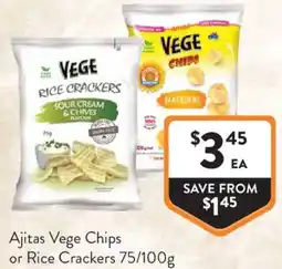 Foodworks Ajitas Vege Chips or Rice Crackers offer