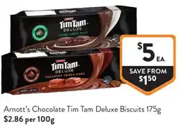 Foodworks Arnott's Chocolate Tim Tam Deluxe Biscuits offer