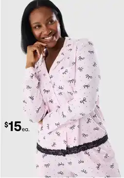 Kmart Long Sleeve Rib Lace Button Through Top offer