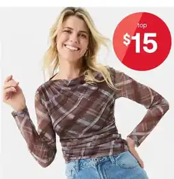 Kmart Long Sleeve Mesh Drape Top offer