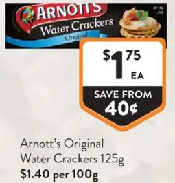 Foodworks Arnott's Original Water Crackers offer