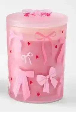 Kmart Pink Glass Bow Candle offer