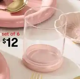 Kmart 6 Pink Bubble Tumbler Glasses offer