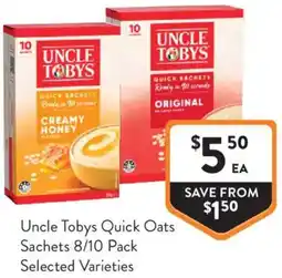 Foodworks Uncle Tobys Quick Oats offer