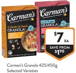Foodworks Carman's Granola offer