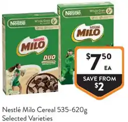 Foodworks Nestlé Milo Cereal offer