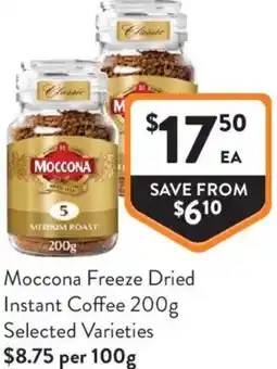 Foodworks Moccona Freeze Dried Instant Coffee offer