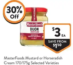 Foodworks MasterFoods Mustard or Horseradish Cream offer