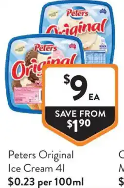 Foodworks Peters Original Ice Cream offer