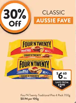 Foodworks Four'N Twenty Traditional Pies offer