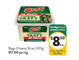 Foodworks Bega Cheese Slices 500g offer