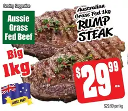 Farmer Jack's Australian grass fed rump steak offer