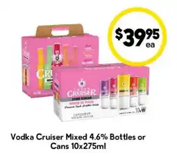 Drakes Vodka Cruiser Mixed 4.6% Bottles or Cans offer