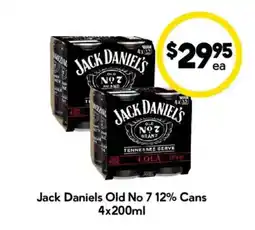 Drakes Jack Daniels Old No 7 12% Cans offer