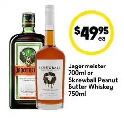 Drakes Jagermeister or Skrewball Peanut Butter Whiskey offer