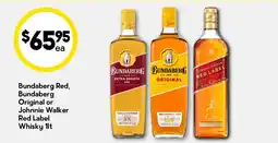 Drakes Bundaberg Red, Bundaberg Original or JOHNNIE WALKER Red Label Whisky offer