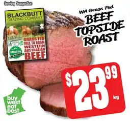 Farmer Jack's Wa grass fed beef topside roast offer