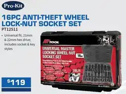 Burson Auto Parts Anti theft wheel lock nut socket set offer