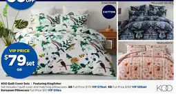 Spotlight Koo quilt cover sets offer